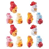 NIYANGLE 12個入りミニ樹脂製馬の置物 中国旧正月干支飾り 卓上 車ダッシュボード用 新年の幸運と繁栄祈願オフィス装飾