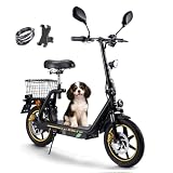TWOFISH E Moped mit Straßenzulassung, Elektro Motorrad für Erwachsene, 500W Motor 48V 13Ah Akku, Doppelfederung, EEC Zertifiziert, Max. 45 km/h, 14 Zoll Reifen, IPX4, M5 Elite