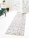 Rugs.com Eco Trellis Collection Rug â€“ 12 Ft Runner Ivory Medium Rug Perfect for Hallways, Entryways