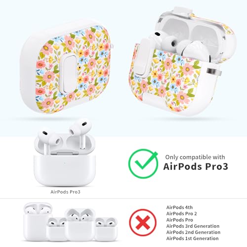 Image of for AirPods Pro 3 Case with Lock & Phone Stand,Cute Floral Pattern Style