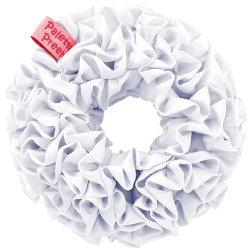 Scrunchies for women and girls, Satin hair ties big scrunchies, Suitable for multiple occasions, Women accessories, Birthday gifts for women, Palette Preen?White,1Pieces