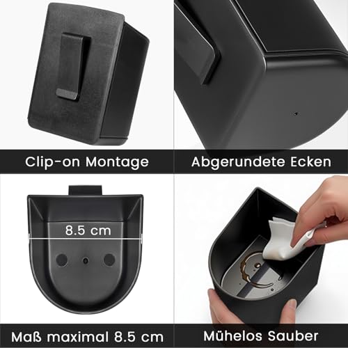 Kunststoff Getränkehalter Auto mit PU-Lederüberzug, Clip-on Becherhalter für Rücksitze und Türen, robuster Flaschenhalter Autotür für Thermobechern, Flaschen und Kaffeebechern 1 Stück