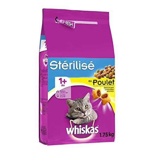 PETCARE WHISKAS - Croquette Chat Stérilisé Poulet 1750G - (Lot De 3)