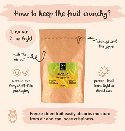 BRIX Freeze Dried Banana | 100% Natural Dried Banana Chips 140g | Great Taste Award Dried Fruit | Non-GMO, Gluten Free, Vegan & Vitamins Retained