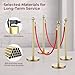 Yaheetech 2pcs Stainless Steel Stanchion Posts - 6.6FT Extended Red Velvet Rope Retractable Barriers Ropes Safety Barriers Set with Stable Base for Party Supplies Theater Hotels Clubs Museums, Gold