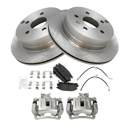 Image of TRQ Rear Brake Pad & Rotor Kit Semi-Metallic Compatible with 2017 Chevrolet Equinox GMC Terrain
