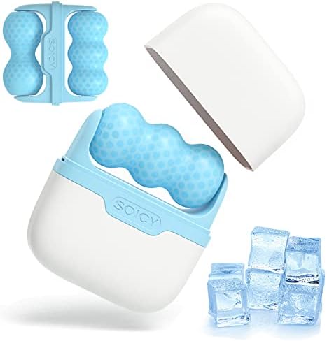 UMILAY Ice Roller for Face Eyes Puffiness, 2 in 1 Body Roller for Pain Relief, Minor Injury, Blood Circulation, Facial Massage Roller Beauty Skin Care Tool (Blue)