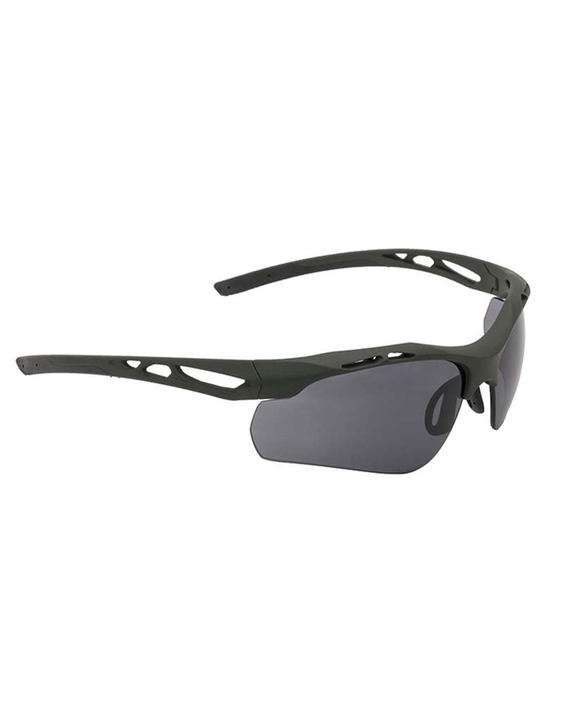 Swiss Eye Attac Sunglasses - Smoke + Orange + Clear Lens/Rubber Olive Frame