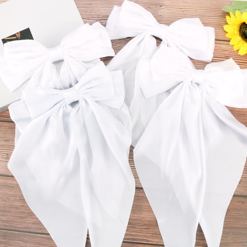 Velscrun Pinzas para el Cabello Satinadas Blancas 4 Piezas miniatura 7