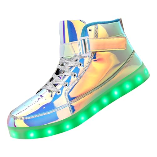 Image of Light Up Shoes Men Women LED Shoes USB Charging Adult High Top LED Sneakers Glow in The Dark Footwear for Dancing Party Festivals Festivals