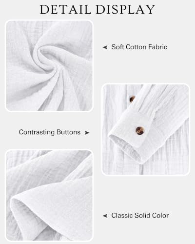 Image of NOLLSOM Casual Shirts for Women Long Sleeve Button Down Blouses Fall 2026 Solid Color Trendy Tops with Pocket