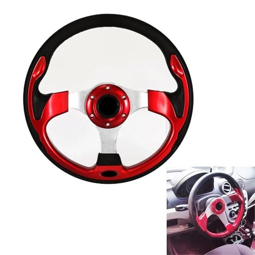 YTAFONPO Universal Rennlenkrad Auto Sport Lenkrad Racing Typ Universal 13 Zoll 320 MM Aluminium PU 3 Farbe Modifiziertes Auto Styling(Red) YTAFONPO Universal Rennlenkrad Auto Sport Lenkrad Racing Typ Universal 13 Zoll 320 MM Aluminium PU 3 Farbe Modifiziertes Auto Styling(Red)