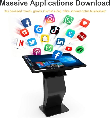 Image of 32 inch Touch Screen Kiosk, Windows11 System(8+128g), K-Style Stand Inquiry Machine, Human-Machine Interaction Smoothly for Mall Navigation /Self-Ordering /Advertising /Retail Store