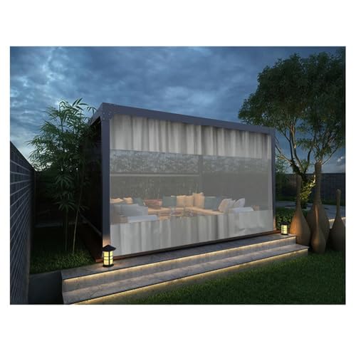 Rygcrud Outdoor Tarp Divider Curtain Waterproof, Patio Pergola Tent Side Panel with Grommets, Windproof Tear-Proof Shade Cloth Cover for Porch, Garage, Gazebo(Gray,4X2.8M/13x9.2FT)