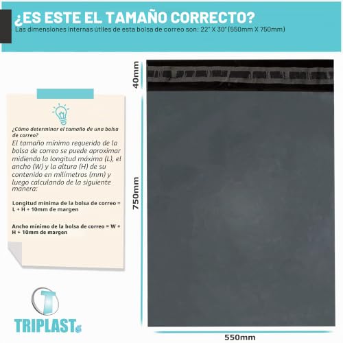 Bolsas de correo impermeables Triplast de 550x750mm para envíos grandes sin roturas 2