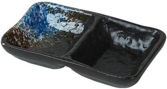 Bowl for Sauce 2 Compartment Serving Platters Snack Dishes Divided Sauce for Restaurant Kitchen