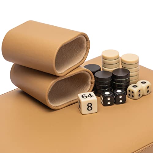 Yellow Mountain Imports Travel Magnetic Leatherette Backgammon Mini Game Set, "Bozcaada", with Magnetic Checkers - Image 3