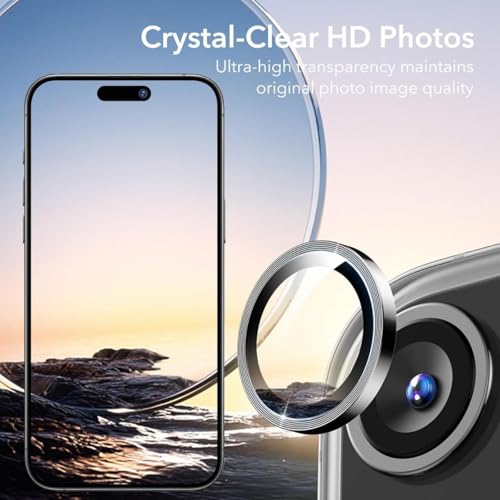 Image of FabeKee Tempered Glass Camera Lens Protector For realme 16 pro plus 9H Hardness, Full Coverage Anti Scratch Camera Metal Ring Black