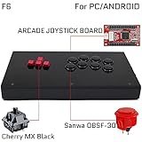 FightBox F6-PCキーボードボタンアーケードジョイスティックゲームコントローラー用PC 三和OBSF-30 Cherry MX ブラック