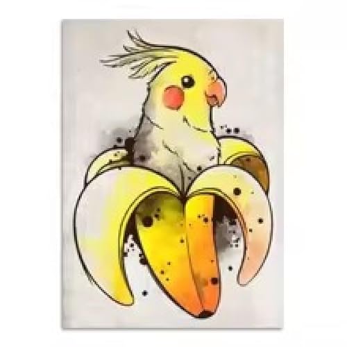 Affiche perroquet et ananas décoration murale salon moderne