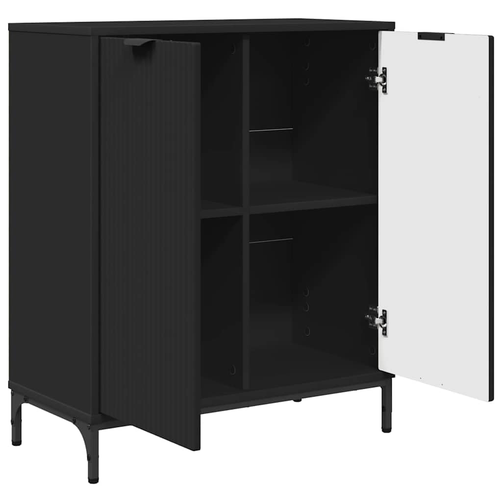 Aparador negro 69,5 x 33 x 82 cm, material de madera, armario buffet con espacio de almacenamiento para salón, cocina, comedor, estantería de pie, diseño moderno