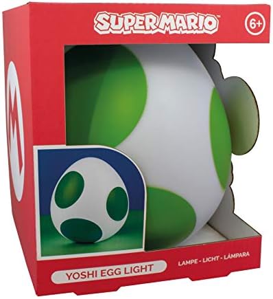 Paladone Super Mario Yoshi Egg Light - 20cm Collectible USB-Powered Light, Perfect for Bedroom, Desk, or Gaming Room, Ideal Gamer Decor