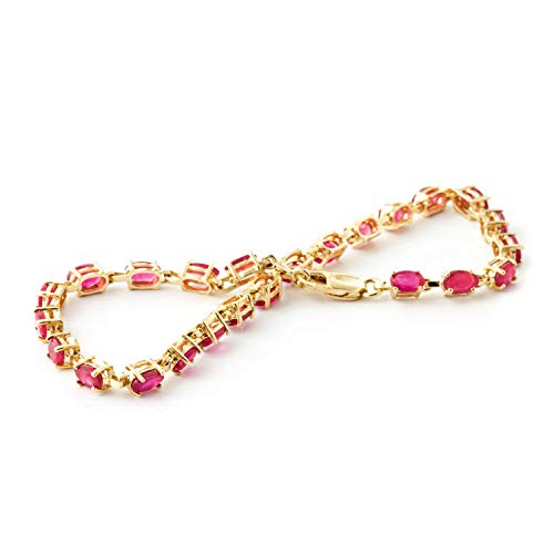 Galaxy Gold Gg 14K Solid Yellow Gold Tennis Bracelet 8 Ct (Ctw) Red Ruby -3556Y (6.5) #TOP2