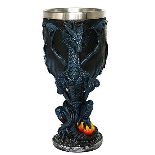 Copa de dragón azul de fantasía medieval – Mazmorras y dragones regalos temáticos decoración...