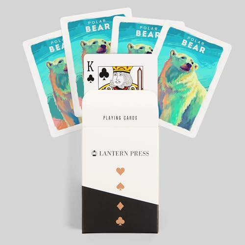 Lantern Press Vivid, Osos Polares, 52 Cartas Póker miniatura 6