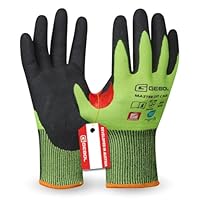 Gebol Master Cut C Plus, Arbeitshandschuhe aus Nitril, Schnittschutzhandschuhe mit verstärktem Daumen-Zeigefinger-Bereich, Unisex Nitrilhandschuhe mit Schutz vor Öl & Nässe, Gr. M (Gr.8), Neon Gelb