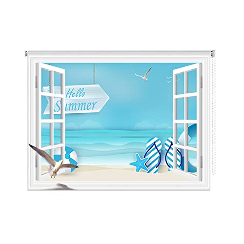 SRNS Estor Enrollable Estores Enrollables Estampados con Accesorios, Cortinas de Ventana Térmicas Opacas Impermeables, Protección UV, 65 Cm/85 Cm/105 Cm/125 Cm/145 Cm de Ancho Cover