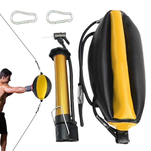 Bolsa de Doble Extremo: Bola de Boxeo de PU, Bolsa de Entrenamiento Reflejo, Herramienta de Velocidad de reacción | Bolsa de Boxeo Engrosado Duradero con Aguja y carabinadores para el Movimiento