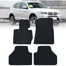 SecosAutoparts Replacement Black Velour Front & Rear Floor Mats Carpet Compatible with BMW X3 F25 2010 2011 2012 2013 2014 2015 2016 2017 2018