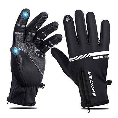 WESTGIRL Guantes de invierno, resistentes al viento, impermeables, térmicos, táctiles, para hombre...