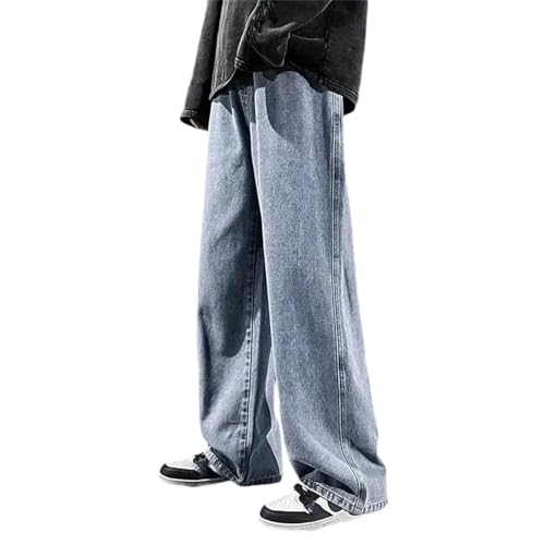 Men's Streetwear Jeans Loose Wide Leg Denim Pants Casual Oversized Straight Fashionable Classic Trousers