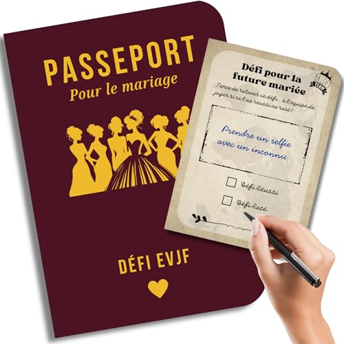 EQUIK PRODUCTS Jeu EVJF avec Défis | Idée Cadeau EVJF & Livre d’Or | Kit EVJF Accessoire Team Bride | Badge Bride to Be | Déco Enterrement de Vie de Jeune...