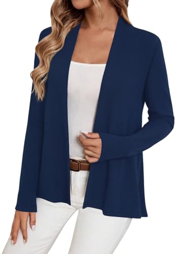 Image of Sweet Hearts Long Sleeve Black Cardigan for Women- Lightweight Open Front Knit Sweaters Women's Kimonos Fall Duster