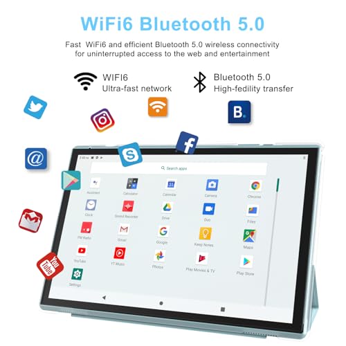 Image of 10 Inch Tablet Android 15 Tablets With Case Stylus 8GB RAM 32GB ROM Support 1TB Expand, 6000mah Battery 10 IN Android Tableta, Dual Camera WiFi-6 Bluetooth 10.1'' Android Tablet With Protective Cover