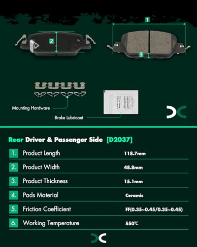 Image of SCITOO D1521 D2037 8PCS Front and Rear Ceramic Brake Pad Sets | Fit 2020-2022 For Honda For For CR-V 2.0L