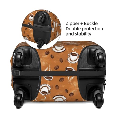 Luggage Cover - Coffee Brown Print Travel Suitcase Covers For Luggage, High Elasticity Suit Case Cover Protector Fits 18-32 Inch3