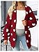 MakeMeChic Women's Maternity Sweater Cardigan Valentine Heart Print Long Sleeve Open Front Cute Coat Red X-Large
