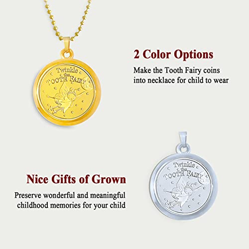Tooth Fairy Gifts Tooth Necklace for Lost Teeth, 18K Gold Plated Fairy Wings Pendant4