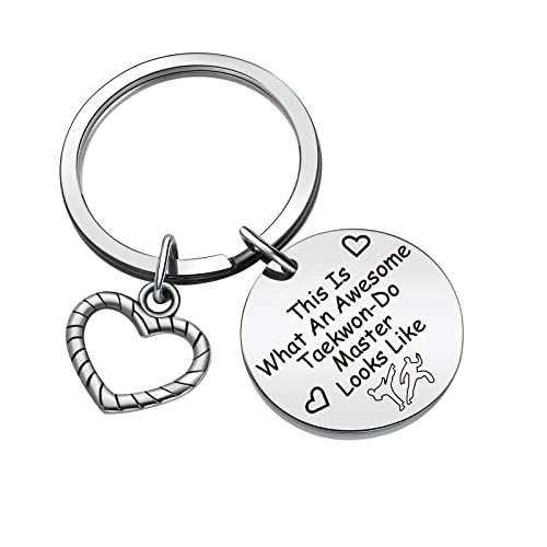 ZQEOU Taekwon-Do Master Keycahin Martial Arts Jewelry Taekwondo Lover Keyring, Taekwondo Keychain, Standard