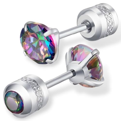 [swars] ピアス レディース サージカルステンレス 金属アレルギー対応 ネジ式 シンプル 両耳 2個セット (3mm, VM)の商品画像（Amazon）