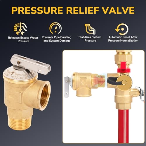 image for KAINGA Tankless Water Heater Service Valve Kit, 3/4 Inch IPS Isolator 