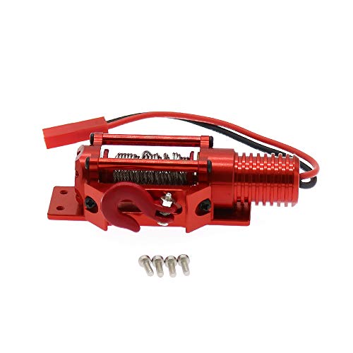Electric 1/10 Scale Winch Control Hook CNC Machined for RC Rock Climbing Crawler Axial SCX10 II AA10 CC01 Traxxas TRX-4 90046 90038 Parts (Red)