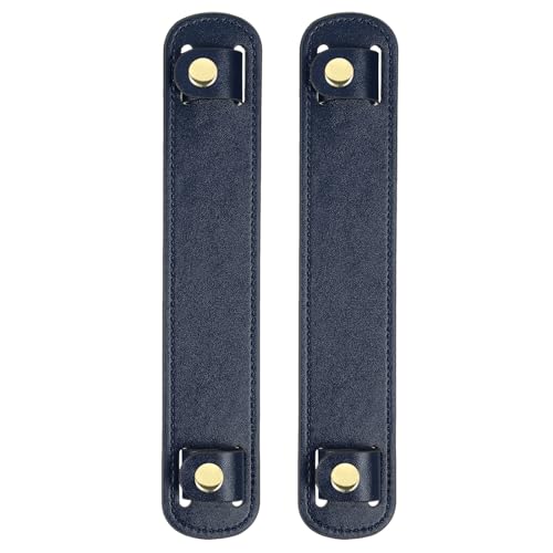 Image of uxcell 2 Pcs 8.98x1.65 Inch Leather Shoulder Strap Pad, Detachable Non-Slip Strap Covers for Tote Bags Backpacks Handbags, Dark Blue