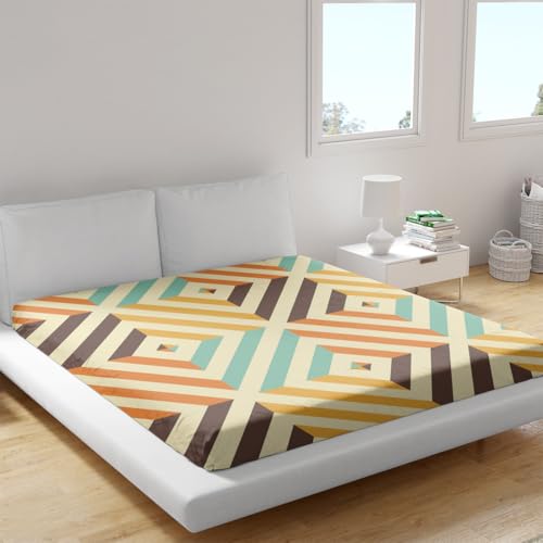 VISALUNA �{�b�N�X�V�[�c�L���O�H�`�Ǝ΂߂̐����g�������B���e�[�W�p�^�[�� �z������ �ې�OK �I�[���V�[�Y�� �V�[�c �}�b�g���X�J�o�[ �ׂ��Ƃ��΁[ ���ɗD���� �x�b�h/�}�b�g���X/�~���z�c�Ή�180x200cm