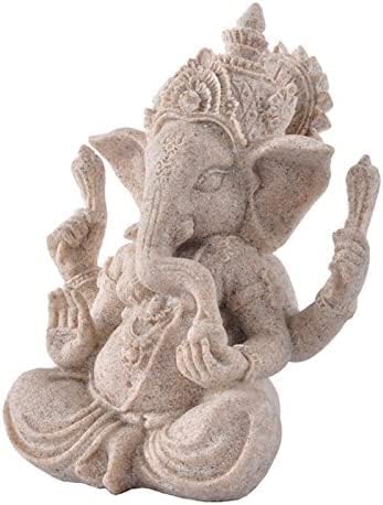Miniatura 2 de Estatua de elefante Estatua de piedra arenisca Ganesha Buda escultura tallada a mano