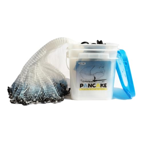 BasicGear® Pancake® Cast Net, 12ft Radius, 1.25 Mesh, 1.25lb, for Bait Fish - image 1
